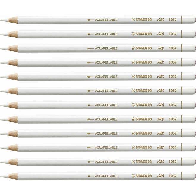 Kleurpotlood STABILO All wit, 12 stuks